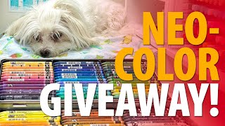 NEOCOLOR 2 Crayons GIVEAWAY Art Haul Unboxing [upl. by Jehius]