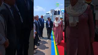 KagameInauguration2024 President Samia Suluhu Hassan of Tanzania arrives in Rwanda [upl. by Mur12]