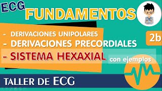 Derivaciones UNIPOLARES y PRECORDIALES  SISTEMA HEXAXIAL Como colocar los electrodos del ECG P2B [upl. by Trilbie]