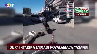 “Dur” ihtarına uymayan motosikletli ile polis arasına kovalamaca yaşandı [upl. by Nugesulo970]