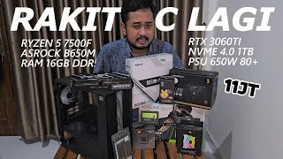 RAKIT PC GAMING amp EDITING BUDGET 11JUTAAN  WITH AMD RYZEN 5 7500F amp RTX 3060 TI [upl. by Llewen]