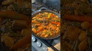 Paella 🥘 paella paellalovers paellavalenciana paellas delicious spain recipe asmr [upl. by Viridis]