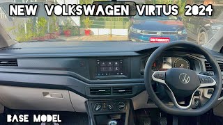 New Volkswagen Virtus 2024 🔥 Rs 1156L  Base Model  Comfortline  Silver Colour  Detailed Review [upl. by Helbonna338]