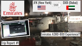 TRIP REPORT  Emirates Economy  Airbus A380  New YorkJFK  Dubai EK 202 [upl. by Yettie833]