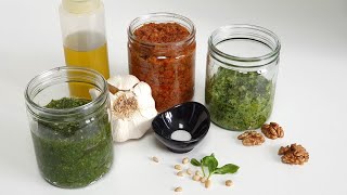 Pesto  3 recettes 3 méthodes simples pour faire de délicieux pestos [upl. by Leina]