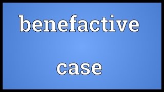 Benefactive case Meaning [upl. by Auqinom]