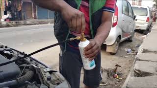 Ac gas refilling just under rs1000 by yourself for all cars [upl. by Xylia]