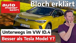 VW ID4 im Fahrbericht Besser als Tesla Model Y – Bloch erklärt 123 Review  auto motor amp sport [upl. by Neerroc608]