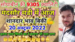 सोयाबीन की 9305 क्वालिटी का मंदसौर मंडी का भाव 20 अक्टूबर 2022  Soybean Ka Bhav  Soybean Rate [upl. by Anna]