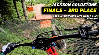 GoPro Jackson Goldstone takes 3RD PLACE in FINALS  2023 UCI Downhill MTB World Cup in Leogang [upl. by Lynnet]