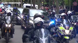 Lionel MESSI escorté par la Police pour son arrivée à Paris et au PSG le 10 aout 2021  Huge convoy [upl. by Esch]