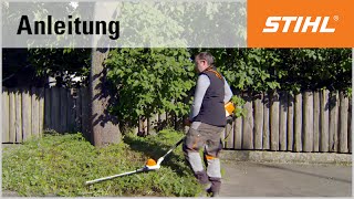 SchnittTechnik AkkuHeckenschneider Bodendecker schneiden mit dem STIHL HLA 86 [upl. by Anilejna]