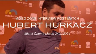 Hubert Hurkacz Mixed Zone post match interview at miamiopen [upl. by Natica]