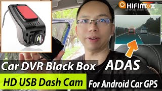 How to Install HD USB Car DVR Dash CAM ADAS Android Car Stereo GPS Black box HD 1080P connection [upl. by Ailama]