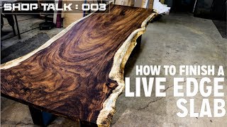 How To Finish A Live Edge Slab  Tips amp Tricks [upl. by Audris]