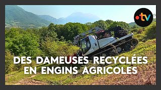 quotVu les pentes c’est impossible en tracteurquot  de vieilles dameuses recyclées en engins agricoles [upl. by Gayner]