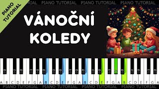 Vánoční koledy  mix  Rolničky Tichá noc Veselé Vánoce piano tutorial  jak hrát  klavír [upl. by Milt]