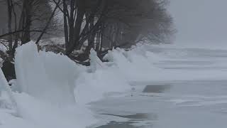 ICE CRASHING on Shores in Barrie Ontario  Ice shove [upl. by Stila]