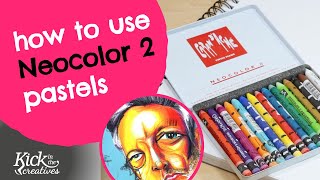 How to use Caran Dache Neocolor ii Water Soluble Wax Pastels [upl. by Reisch797]