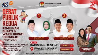 LIVE I DEBAT PUBLIK KEDUA PEMILIHAN BUPATI amp WAKIL BUPATI SIDOARJO TAHUN 2024  JTV [upl. by Lonnie463]