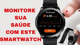 SMARTWATCH PARA MONITORAR SUA SAÚDE O TEMPO TODO  SENSORES DE BPM PRESSÃO ECG OXÍMETRO E GLICOSE [upl. by Notsyrb]