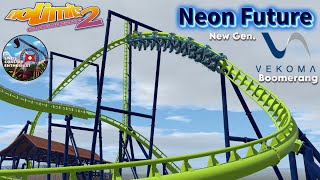 Neon Future  a new Gen Vekoma Boomerang [upl. by Ellebasi79]