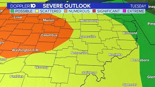 Severe weather outlook Timing out storms in central Ohio [upl. by Gabie]