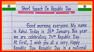 Short Speech on Republic Day 2024 🇮🇳  Republic Day Speech 2024  26 January Speech  26 January [upl. by Maryjo]