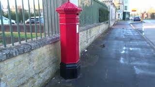 An historic Victorian Royal Mail post box Penfold 1872 old Railway Stn Gosport Hampshire England [upl. by Yedrahs]