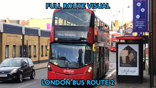 Full Route Visual London Bus Route 2 Marylebone  West Norwood [upl. by Tonjes]