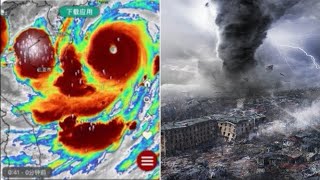 Typhoon quotDevil Yagiquot devastates China ⚠️Hong Kong next Terrible footage from space [upl. by Ycats]