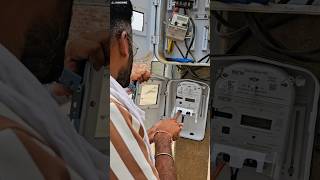 Electric meter connection  smart meter connection  electrician lineman ytshorts top [upl. by Yatnuahc]