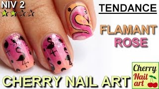 Nail art dégradé et flamant rose [upl. by Sisile]