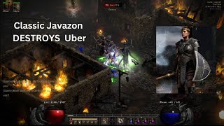 D2R Classic Javazon DESTROYS Ubers Midbudget gears  Full run [upl. by Latsyrhk]