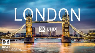 LONDON 8K Video Ultra HD With Soft Piano Music  60 FPS  8K Nature Film [upl. by Nilyaj]