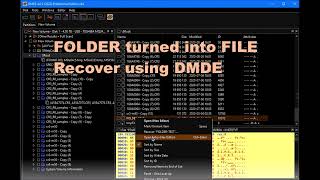 Folder turns into File  How to recover the data  DMDE [upl. by Bussy128]