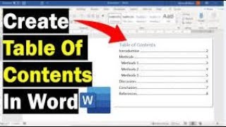 How to create Table of Content in Microsoft Word Creating a Table of Contents in Microsoft Word [upl. by Phip]