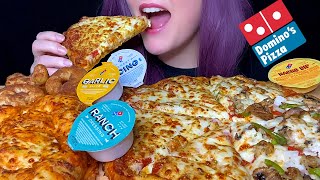 ASMR DOMINO’S PIZZA MUKBANG NO TALKING WITH STUFFED CHEESY BREAD  CINNAMON TWISTS [upl. by Atiuqin]