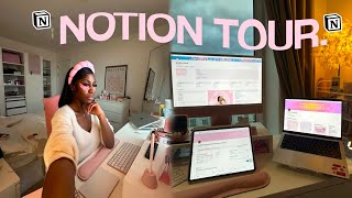 notion mastery 2024 tour 💻 aesthetic study tips amp routine student life with notion pink theme [upl. by Nnylesor]