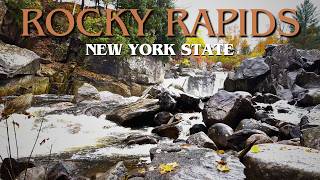 Rocky Rapids Ambiance 🌊 Relaxing White Noise Waterfalls in Autumn 🍂 4K 60FPS [upl. by Adiel]