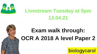 A level Biology OCR A Paper 2 2018 [upl. by Middle]