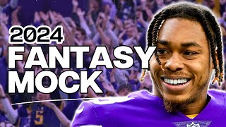 A 2024 Fantasy Football Mock Draft our FIRST of the year [upl. by Wixted]