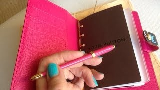 Review of Louis Vuitton Agenda PMwallet use and LV pen [upl. by Imotih360]