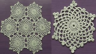 CROCHET Doily Motif Snowflake How to join motifs Part 2 [upl. by Ezaria550]