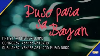 Willie Revillame  Puso Para Sa Bayan Official Lyric Video [upl. by Docilu640]