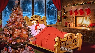 CHRISTMAS 🎅 Oldies playing in another room w people chatter  cozy fireplace Ambience ❄️2 HOURS ASMR [upl. by Potash]