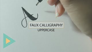 Calligraphy with Pen  UPPERCASE Letters AZ [upl. by Nedap]