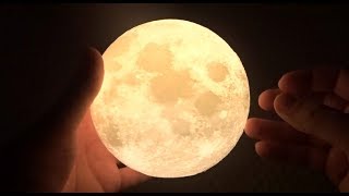 3D Printed MOON LAMP  Rechargeable LED Nightlight Unboxing [upl. by Erdna]