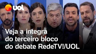 Debate Marçal Boulos e Datena têm embate Nunes fala sobre ônibus do PCC veja íntegra do 3º bloco [upl. by Gonyea625]