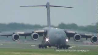 Canadian Air Force Boeing C17 177701  Landing  Hamburg Airport [upl. by Ezri222]